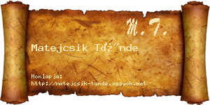 Matejcsik Tünde névjegykártya